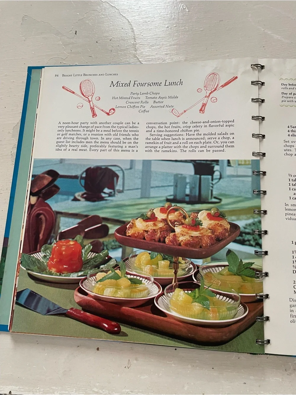 Betty Crocker Blue Hostess Cookbook - Illustrated Midcentury Cover